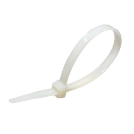 300mm X 4.8mm White Cable Ties (100)