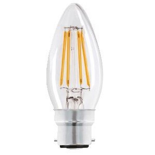 Status LED Filament Candle 4w=40w BC Dimmable Clear W/W Pk10 - Image 2
