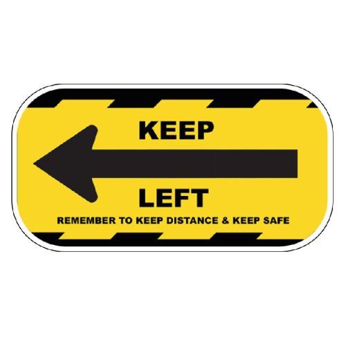 Keep Left Adhesive Floor/Wall Sticker Yellow 300mm