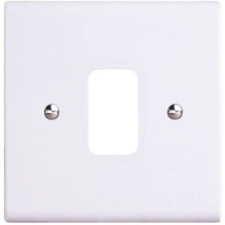 Deta Slimline 1G Grid Front Plate White