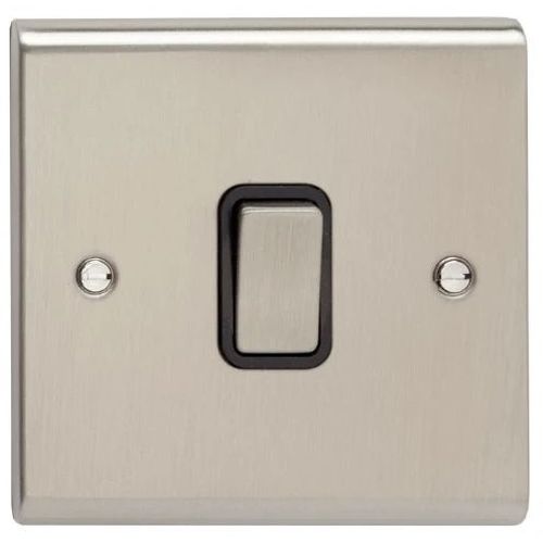 Deta Stainless Steel 1G 2w Switch (Blk Ins)
