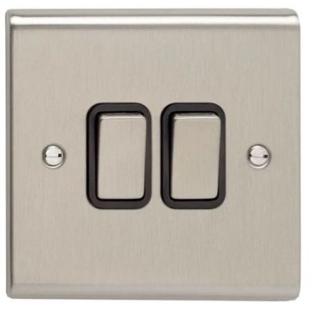 Deta Stainless Steel 1G 2w Switch (Blk Ins)