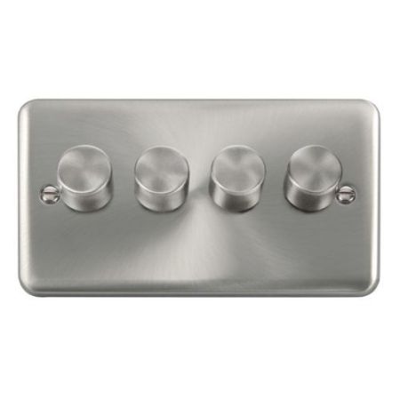 Click Deco Plus Satin Chrome 4G 2 Way 400w Dimmer Switch