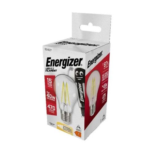 Energizer LED Filament GLS ES 5w = 40w Clear Warm White Dim