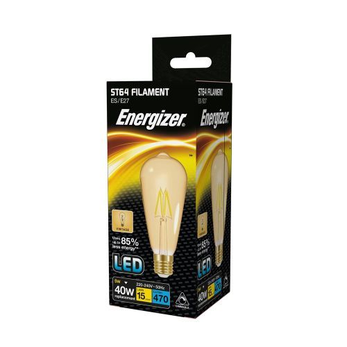 Energizer LED St64 E27 5w=470l=40w Fil Gold Eww 2200k Dimmab