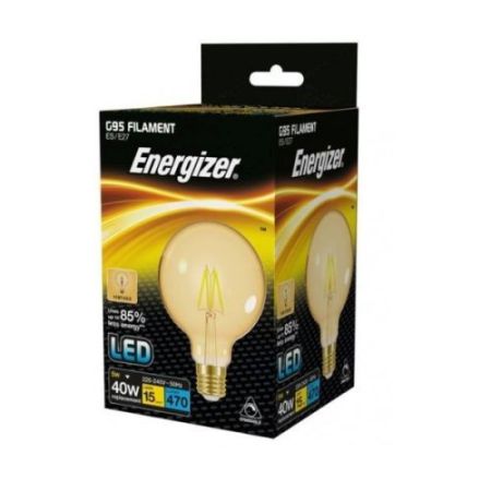 Energizer LED G95 ES 4.5w=470l=40w Fil Gold Eww 2200k Dimmable
