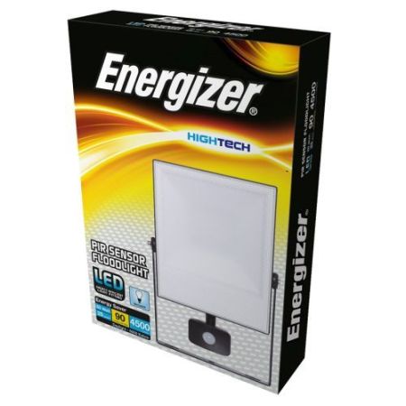 LED 50w=4500l PIR Flood + Switch Override Black 6500k