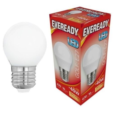 LED Golfball ES 5.2w=470l=40w Opal Warm White 2700k