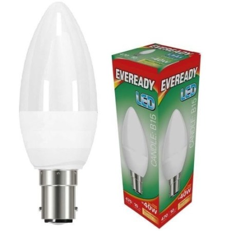 LED Candle Sbc 5.2w=470l=40w Opal Warm White 2700k