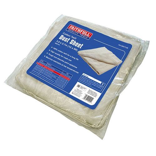 Faithfull Dust Sheet Cotton Twill 12ftx9ft - Image 2