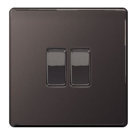 Bg 1G 2w Switch Black Nickel Face Plate