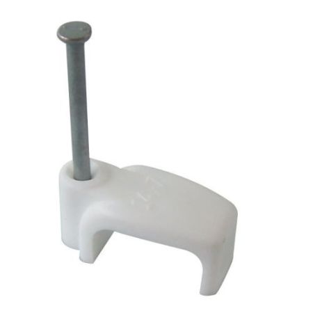 White 6mm (14 X 7) Flat Cable Clip