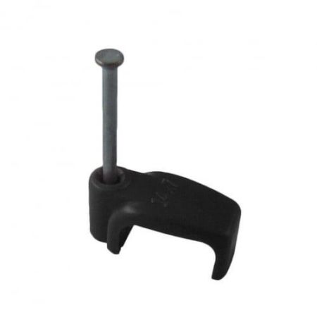 Black 14 X 7mm Flat Cable Clip Twin RG6