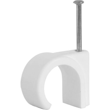 White 6mm Round Cable Clips