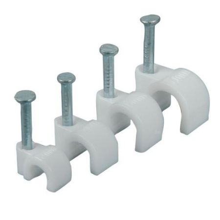 White 7mm Round Cable Clip
