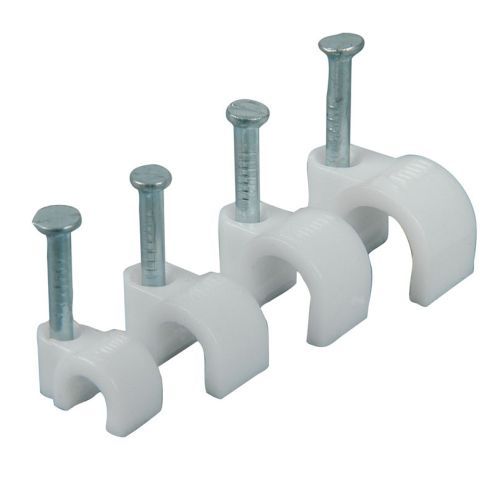 White 7mm Round Cable Clip