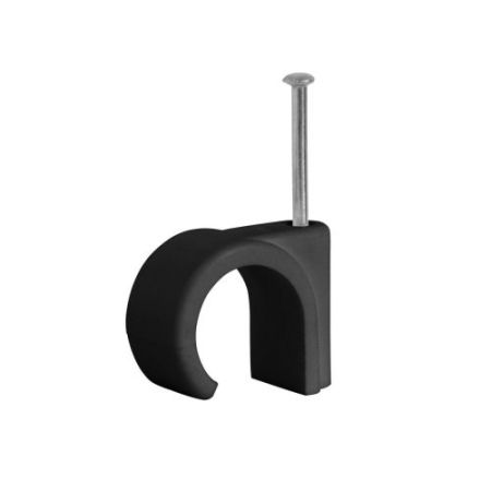 Black 7mm Round Cable Clip