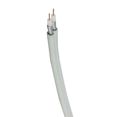 Twin Satellite Cable White 10x5mm 100m