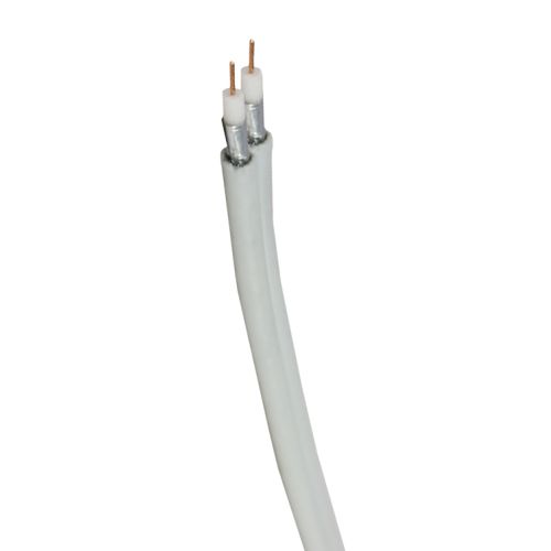 Twin Satellite Cable White 10x5mm 100m