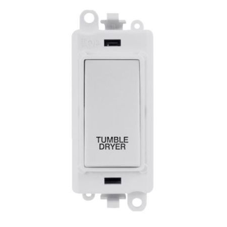 Click Gridpro Polar White 20A DP Switch Module "Tumble Dryer" (Polar White Ins)