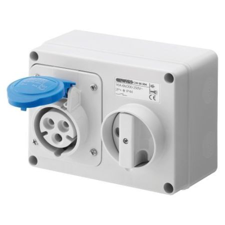 Gewiss 16a 240v 3-P Horizontal Isolated Socket