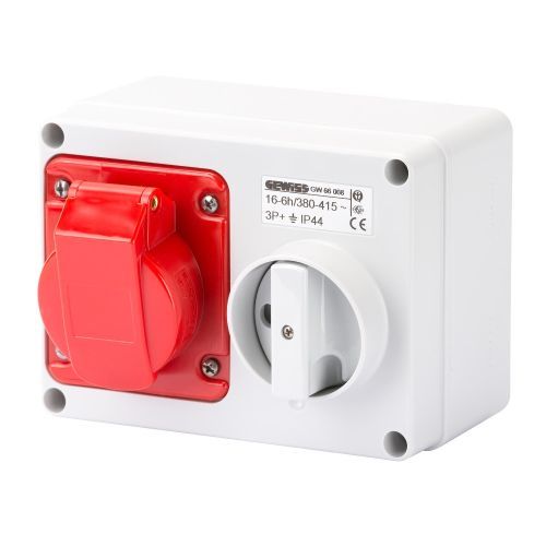 Gewiss 16a 415v 4-P Horizontal Isolated Socket