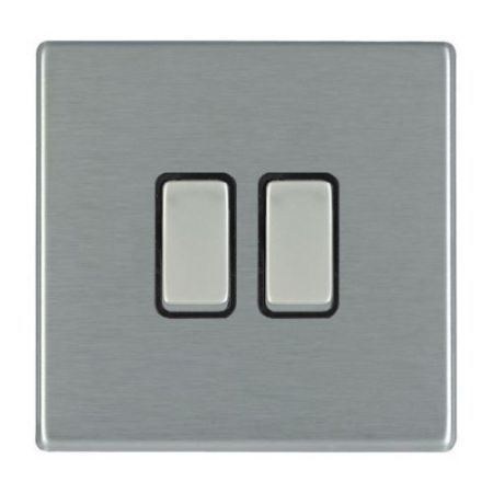 Hamilton Hartland Cfx 74cr22ss-B 1G 10Ax 2 Way Rocker Switch - Satin Steel/Black