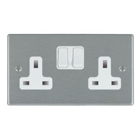 Hamilton Stainless Steel 1G 13A Socket Wh