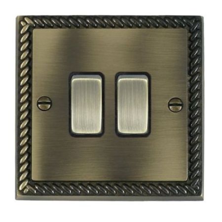 Hamilton 1G 2w Antique Brass/Blk Switch