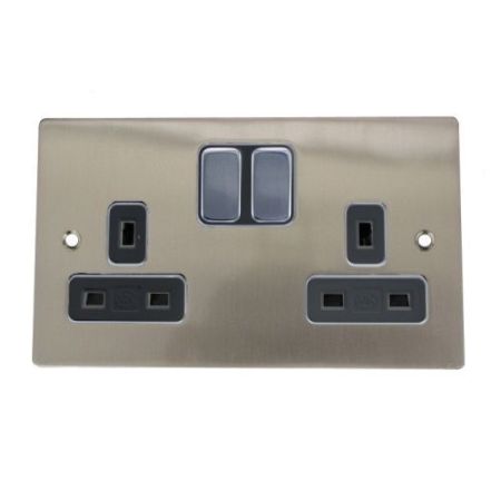 Heritage 1G Sw/Socket Satin Nickel