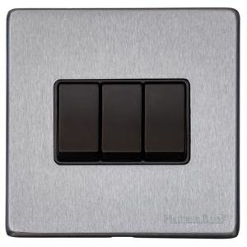 Heritage 3G 2w Switch Satin Chrome (Black)