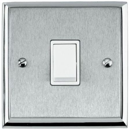 Heritage 1G Switched Socket Satin Chrome