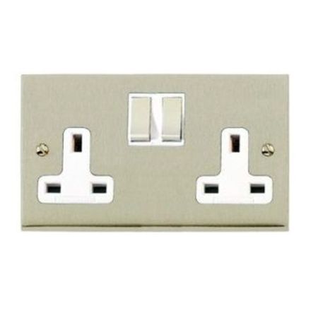 Heritage Satin Nickel 1G Socket (White)