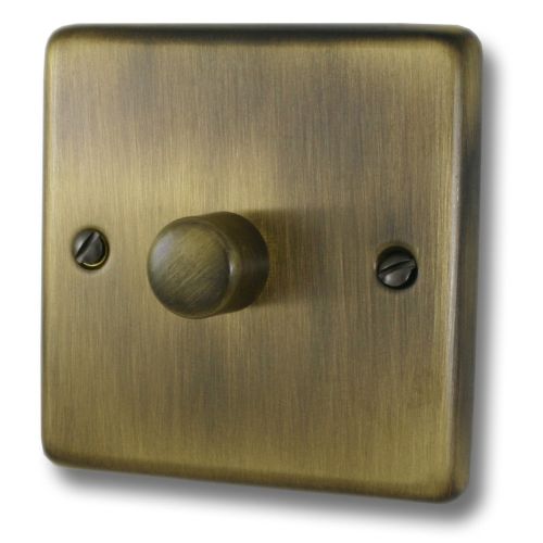 Heritage Anique Brass 1G LED Dimmer Low Pro