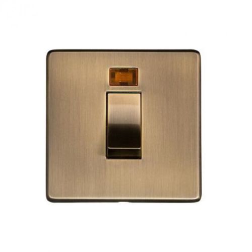 Heritage Ant Brass 1G 45A Cooker Switch
