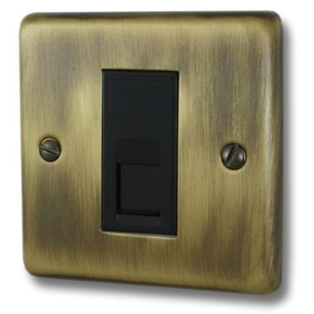 Heritage 1G RJ45 Socket Ant Brass