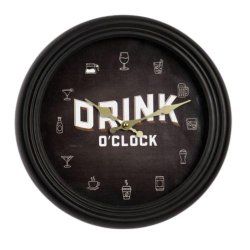 Widdop Metal Drink O'clock Wall Clock 30cm Tbd