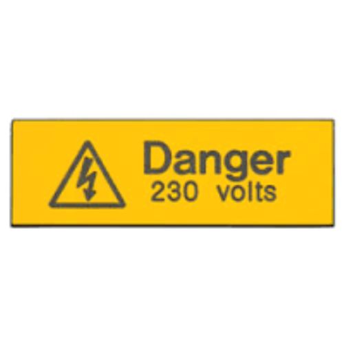 Danger 230v Rigid Labels (Pk 5)