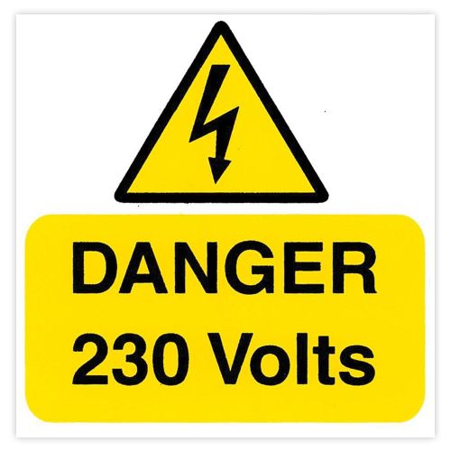 Danger 230v Rigid Label (Pk.5)