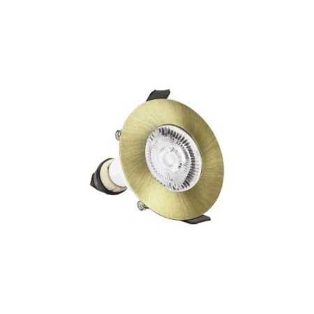 Integral Evofire Fire Rated Downlight 70mm Cutout IP65 Antique Brass Round + GU10 Holder