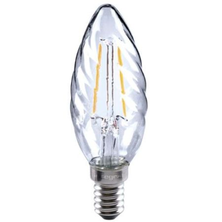 2w 250lm ES LED Clear Warm White Filament Twisted Candle