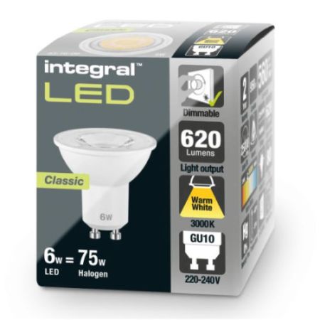 4.9w 590lm GU10 4000k LED Non-Dimmable Lamp 41-84-42