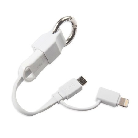USB-Lighting + Micro USB 14cm Wh Keyring