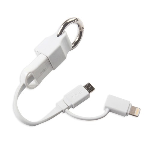 USB-Lighting + Micro USB 14cm Wh Keyring