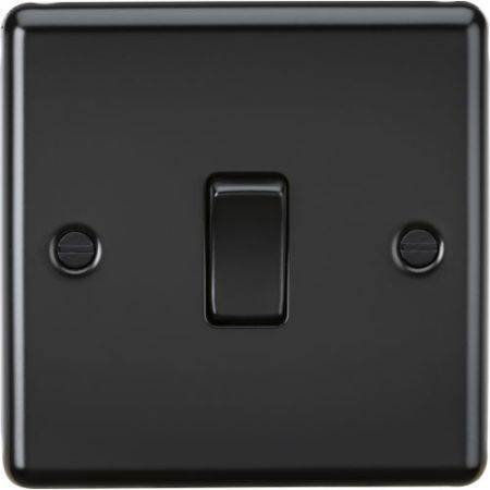 Knightsbridge Matt Black Rounded Edge Intermediate Switch
