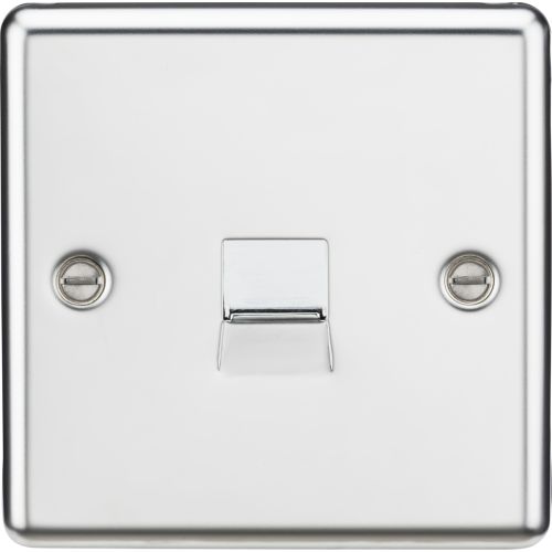 Knightsbridge Telephone Extension Outlet - Rounded Edge Polished Chrome