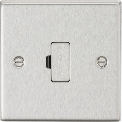 Knightsbridge 13A Fused Spur Unit - Square Edge Brushed Chrome