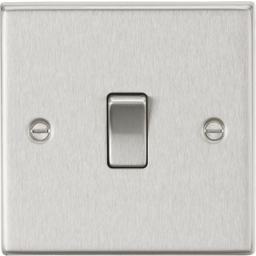 Knightsbridge 20A 1G DP Switch - Square Edge Brushed Chrome