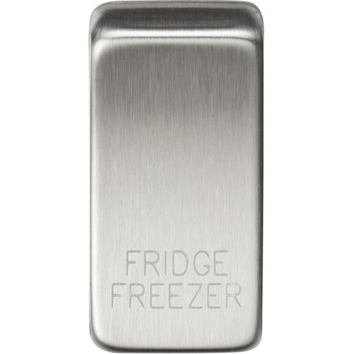 Knightsbridge Switch Cover Marked Fridge/Freezer - Brushed Chrome