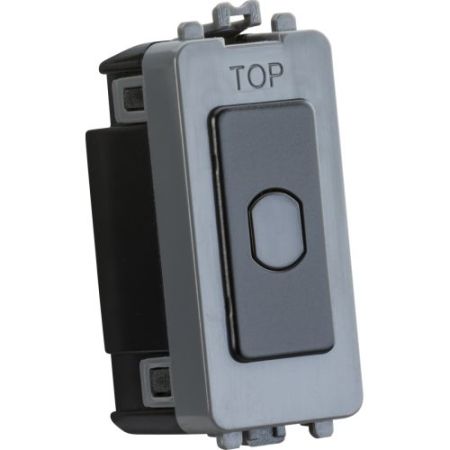 Knightsbridge 1G 1-Way 10-200w (10-100w LED) Trailing Edge Dimmer (Press Type) - Matt Black